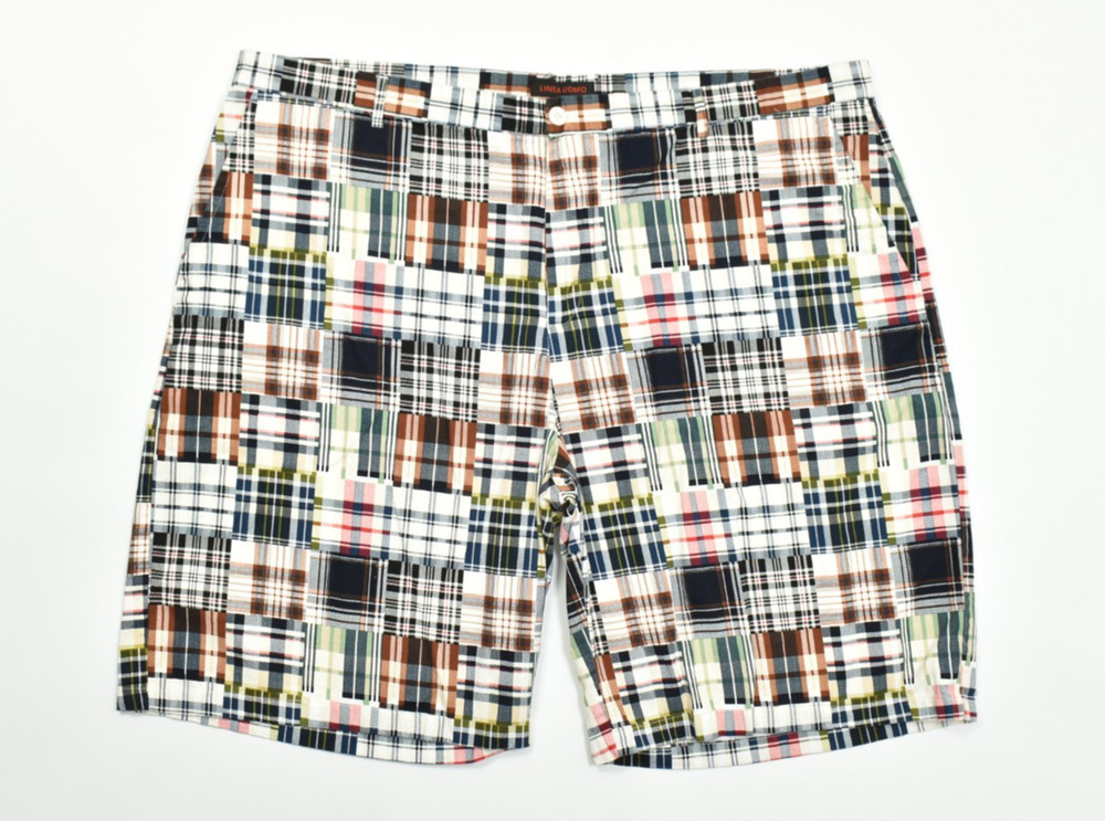 Linea Uomo Men's Size 50 Plaid Patchwork Shorts Multicolor 100% Cotton